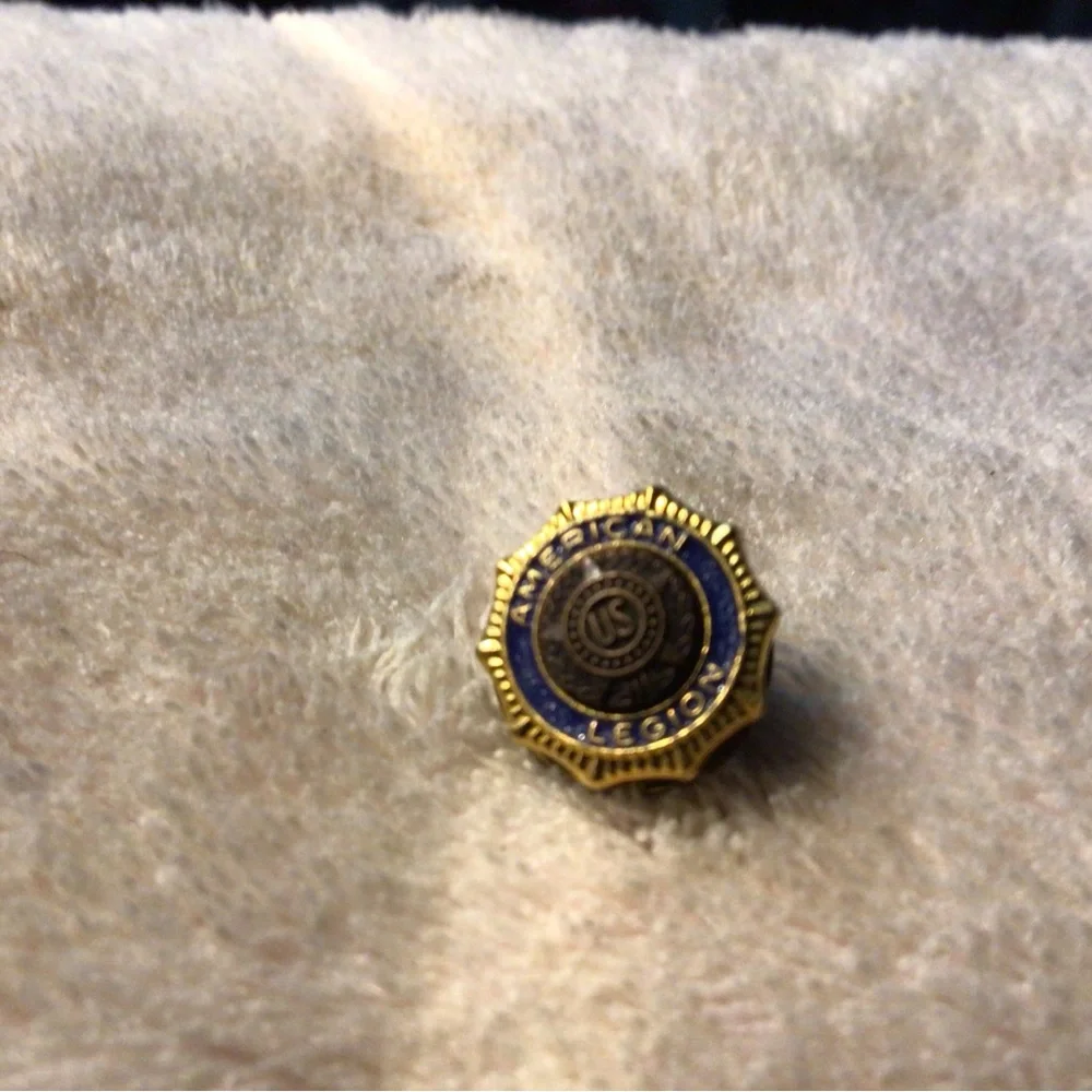 Gold and Blue Enamel Cufflink - Classic Crest Design